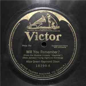 Alice Green  - Will You Remember? / Just A Voice To Call Me, Dear download free